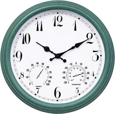 Gartendeko für Draußen Wetterfest groß, 38 cm wasserdichte Gartenuhr mit