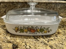 Vintage Large 2.5L Corning Ware Spice of Life A-10-B Casserole With Lid