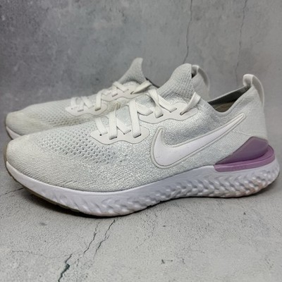 Nike Womens Epic React Flyknit 2 White Pink Foam Running BQ8927-101 Sz 9 M