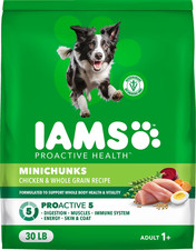 IAMS Proactive Health Minichunks Adult Dry Dog Food with Real Chicken, 30 lb