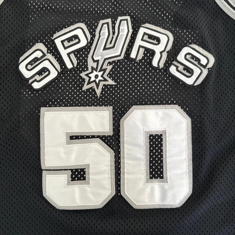 VTG 90s David Robinson Spurs Champion Satin Stitch Jersey Made In USA Size 44 - Image 4 of 4