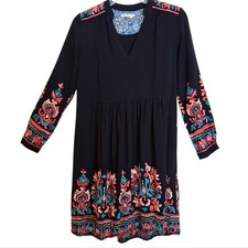Anthropologie Floreat Multicolor Embroidered Mini Dress Sz XS Black 