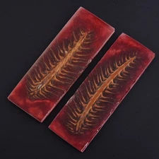 Custom Made Stabilized Pine Cones Resin Pair Scales For Knife Making Handle 2960