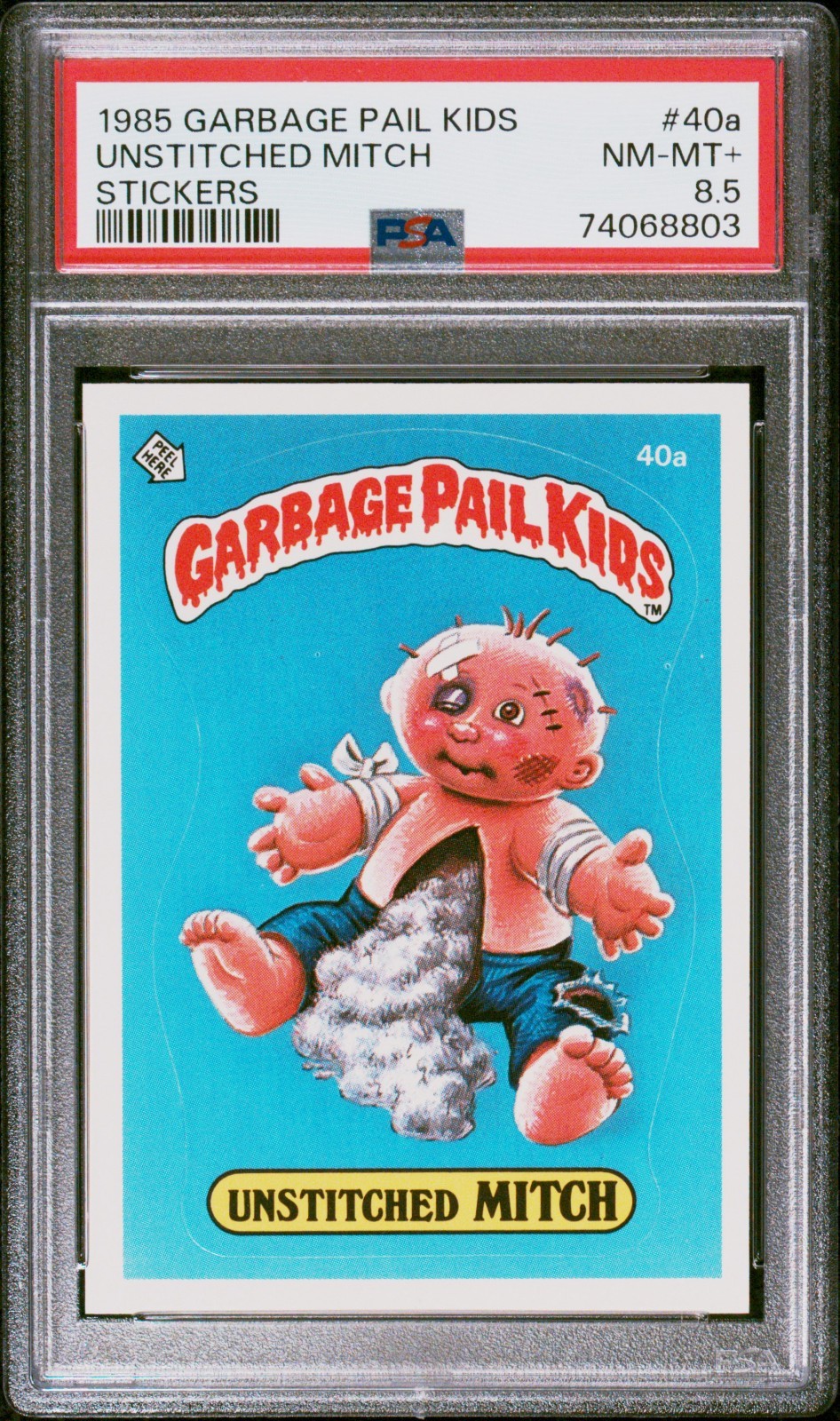 1985 Topps OS1 Garbage Pail Kids Series 1 UNSTITCHED MITCH 40a Matte PSA 8.5 gpk