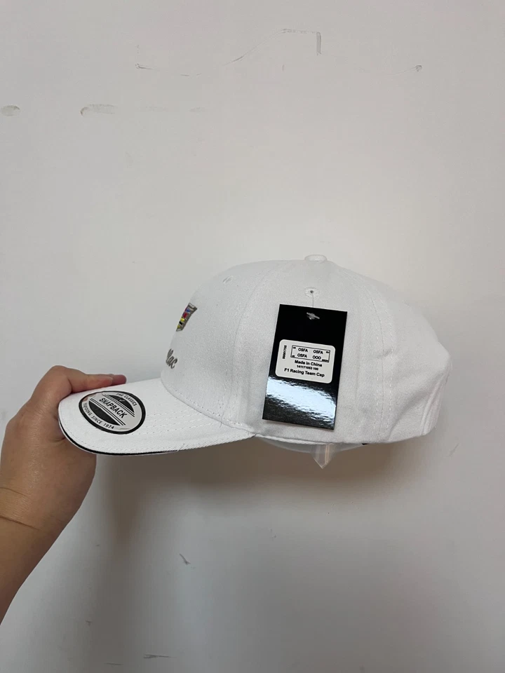 Boné de beisebol F1 Cadillac Team bordado ao ar livre ajustável branco - Imagem 2 de 4