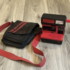 Polaroid Cool Cam 600 Instant Film Camera Red Black With Strap Untested