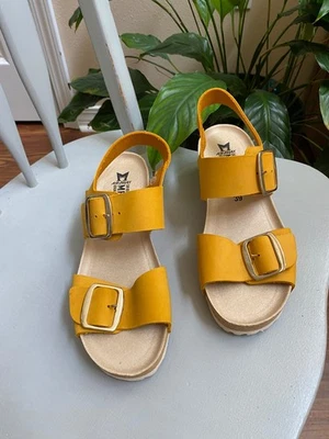 Mephisto Lissandra Yellow Platform Wedge Sandals - Size 39/ US 8.5- 9 Women's - Image 1 of 4