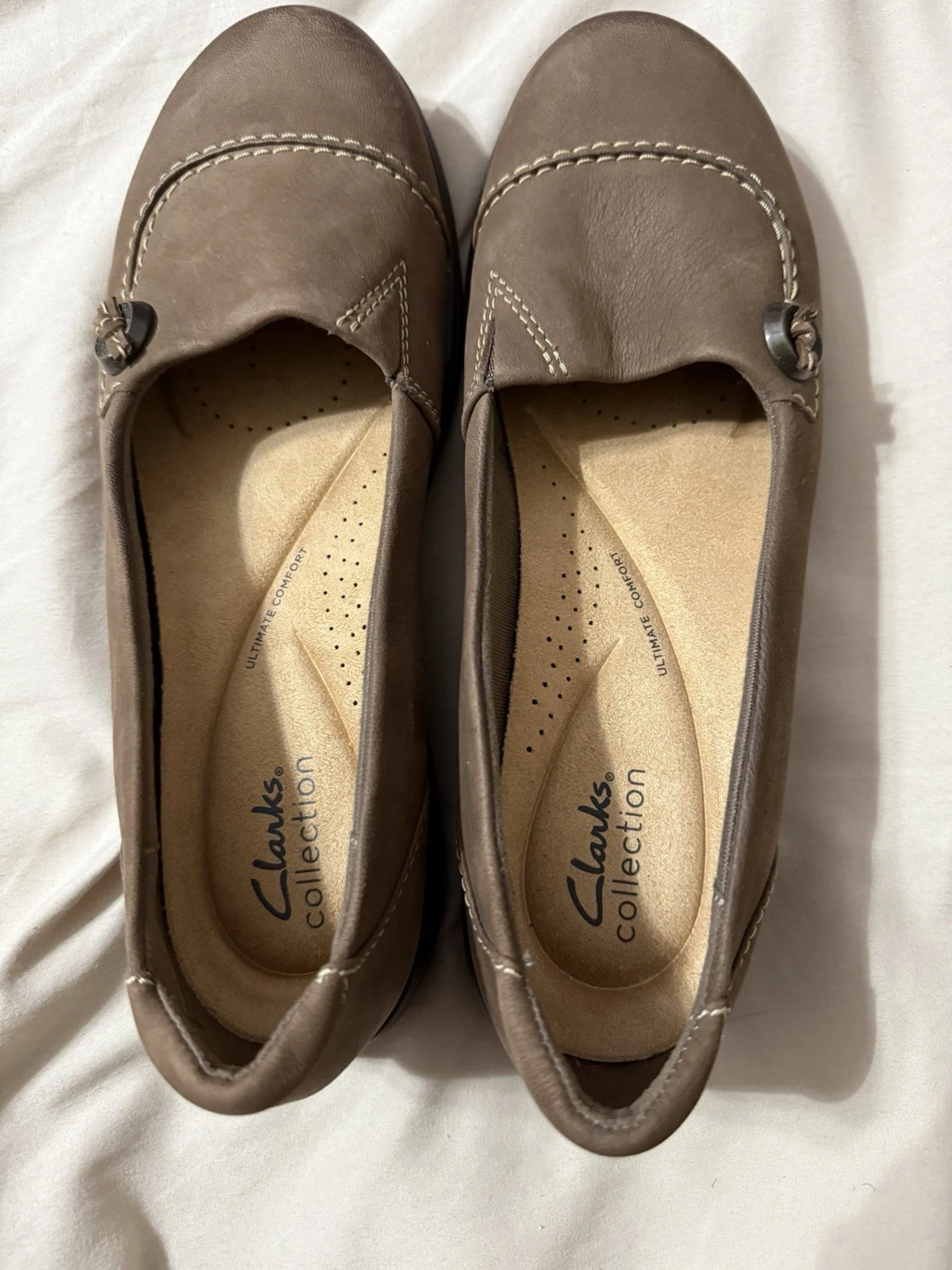 Scarpe mocassini Clarks donna Carleigh Lulin pelle nabuk marrone 9 slip on