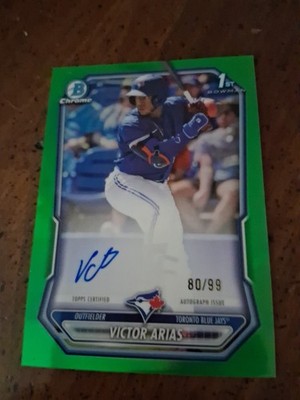 2026 Boeman Chrome VICTOR ARIAs  On-Card Gteen Refractor Auto #80/99 JAYS CPS-VA