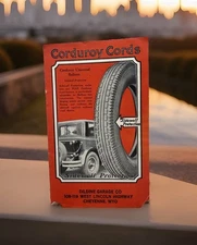 1920s Corduroy Cords Tire Brochure w/Sidewall Protection-Dildine Garage WY
