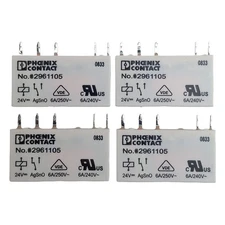 Lot of 4 Phoenix Contact 2961105 Mini Power Relay SPDT, 6A 250VAC/DC, 24VDC Coil