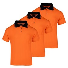 Sicalobo High Vis Safety Polo Shirts for Men,Hi Vis Fluorescent Short Sleeve Tee