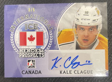 2016-17 IN THE GAME HEROES AND PROSPECTS KALE CLAGUE AUTO #ed 3/5