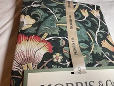 MORRIS & Co Lodden Dark Green Floral 70 INCH 100% Cotton Tablecloth NIP