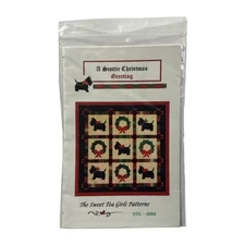 A Scottie Christmas Greeting Dog Sweet Tea Girls Quilt Pattern 56" Square