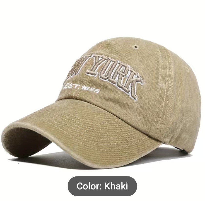 Baseball hat Cap New York Vintage Washed Khaki Unisex