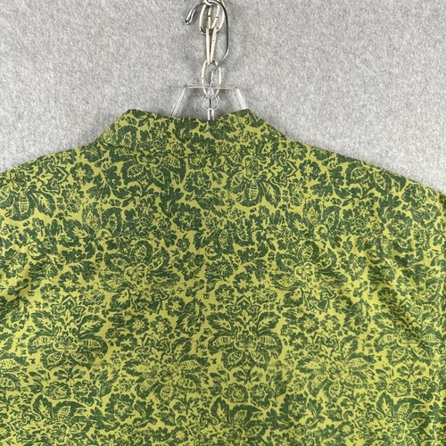 Ruff Hewn Shirt Mens L Green Hawaiian Floral Vtg Y2K Cotton Short Sleeve - Picture 8 of 8