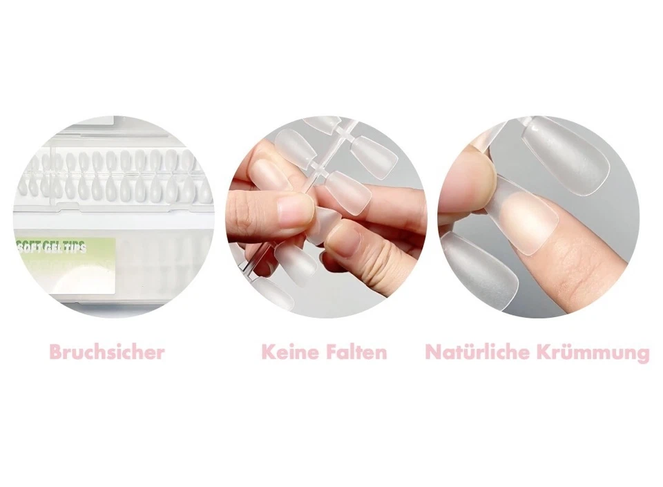 300 Pezzi Soft Gel Tips 15 Taglie, Molto Sottile E Leggero - Immagine 3 di 4