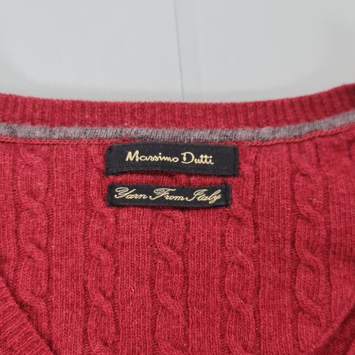 Massimo Dutti Womens Jumper Red Large 40 Wool Silk Cashmere Soft Knit Sweater - Picture 3 of 8