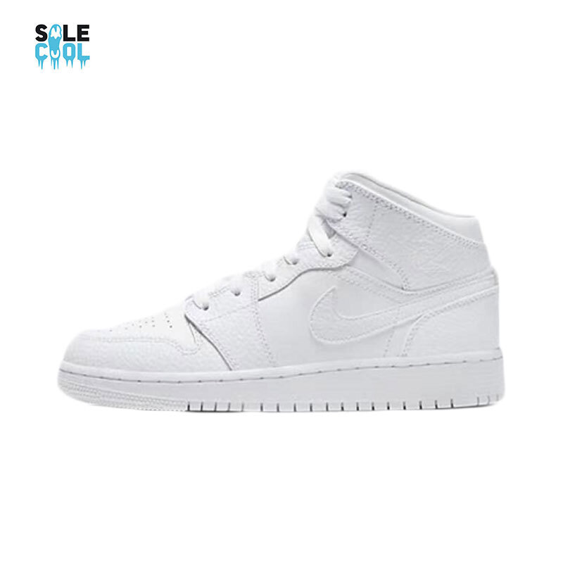 Nike Air Jordan 1 ホワイト シューズ 26.5 Nike Air Jordan 1 AJ1 Mid GS Triple White Shoes 554725-130