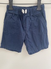 Carter's Baby Boys Solid Blue Lightweight Adjustable Pull On Cotton Shorts 18M