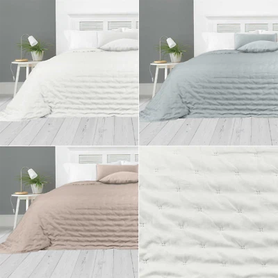 HOMESPACE DIRECT Quilted Bedspread Throw Over Bedding Embossed Comforter for King Size Bed