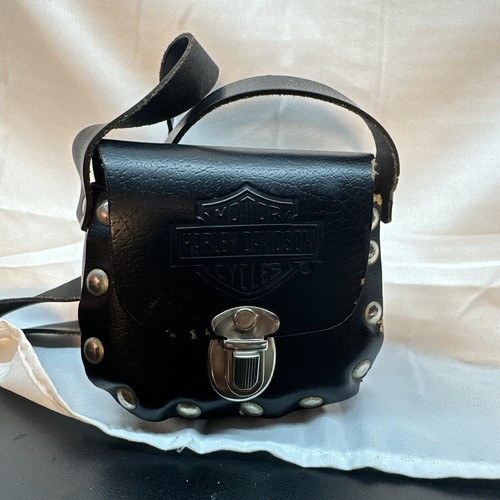 Harley Davidson Leather Studded Purse Heavy Duty Saddlebag Style