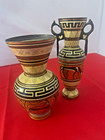 VASES HAND PAINTED 5" & 6" MARKED ON BOTTOM HAND MADE IN GREECE VINTAGE — photo 4