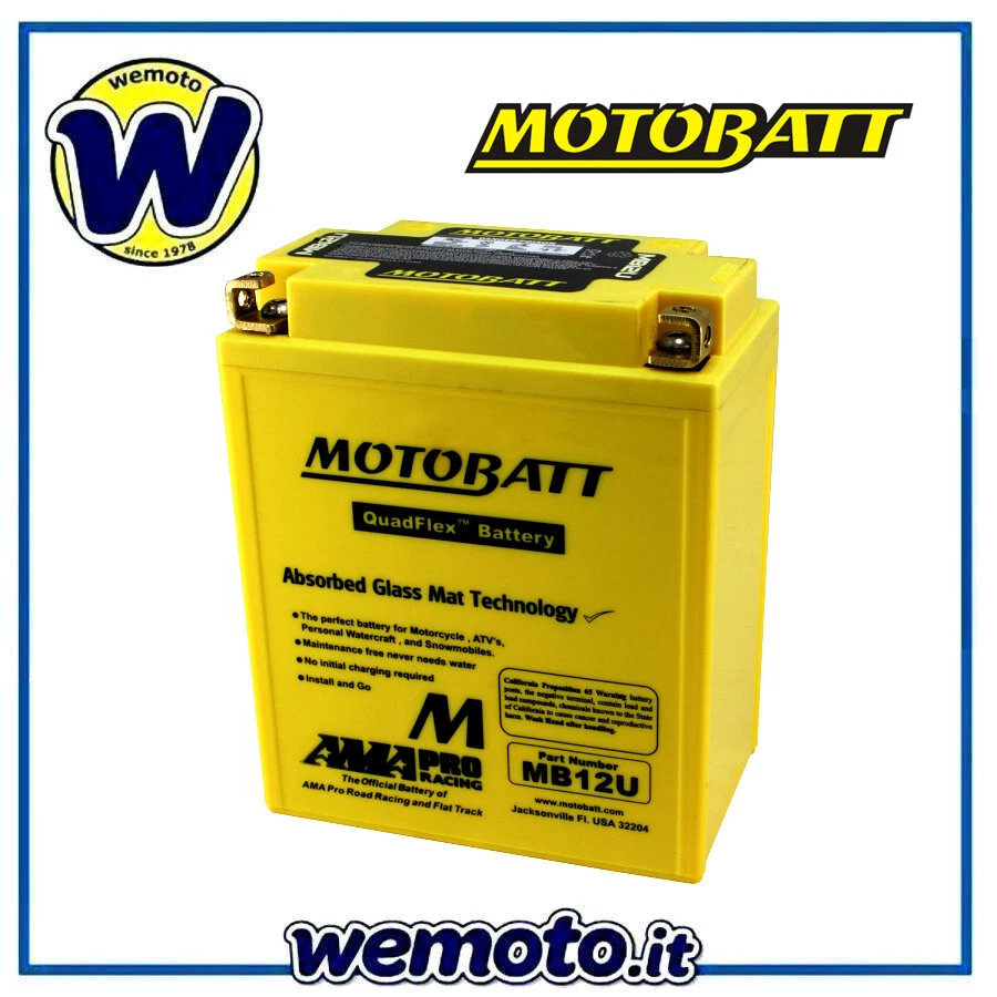 Batteria Motobatt MB12U Sigillata 12V 15,0 Ah Aprilia Leonardo 125 1996 1998