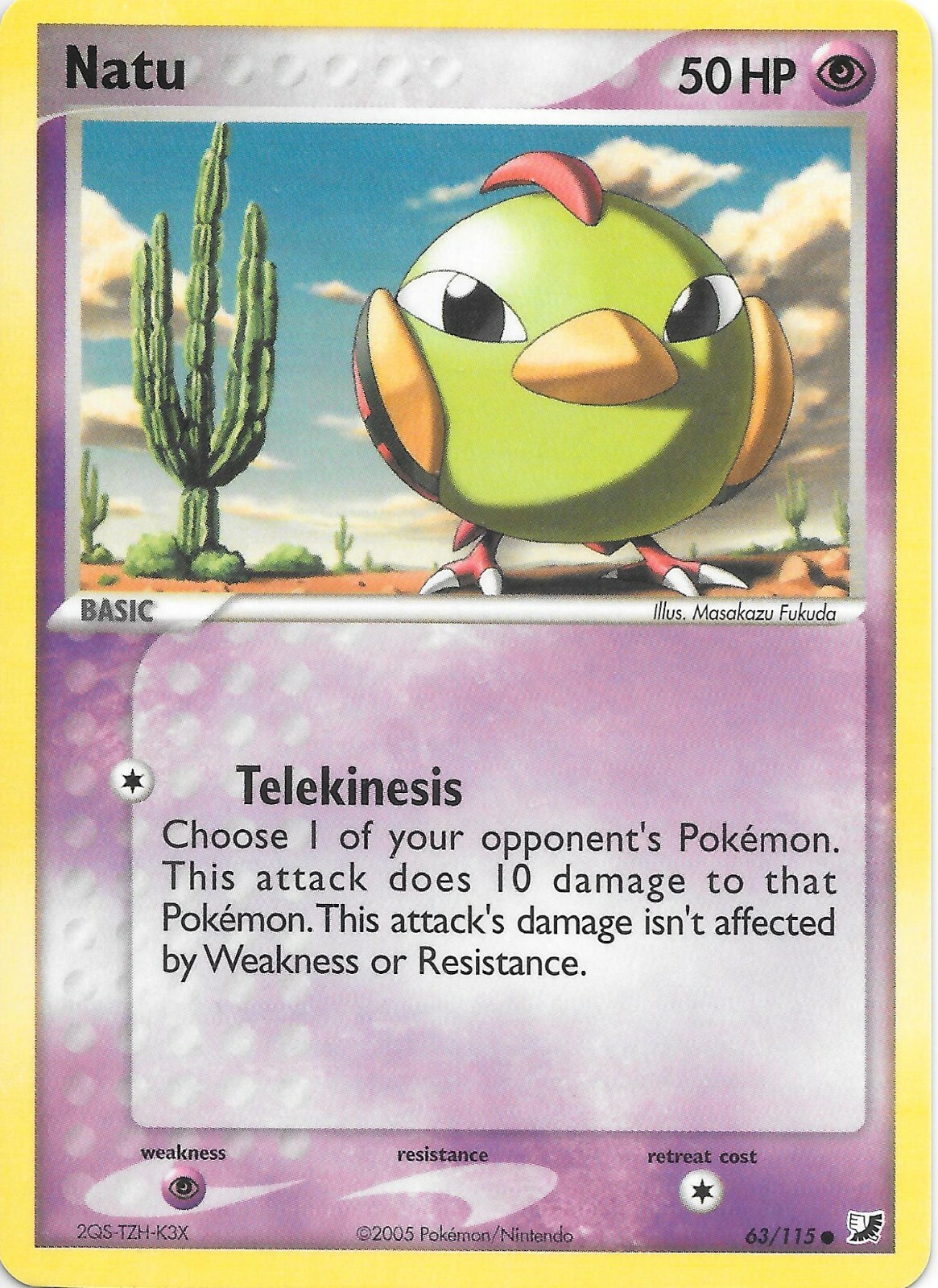 NATU  63/115  EX Unseen Forces Pokemon Card  NM