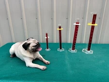 4 Vintage Kimax Pyrex Lab Glass Cylinder Beaker Test Tubes 100,250,500, 1000ml