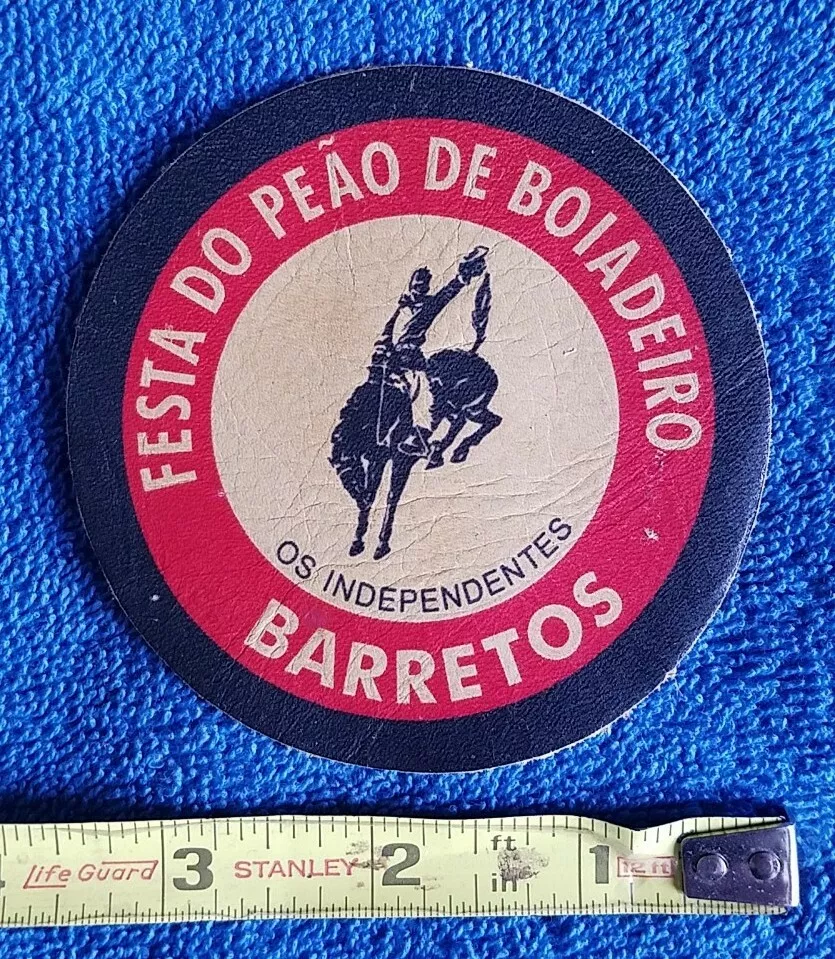 100% Leather Festa do Peão de Boiadeiro Barretos Cowboy Rodeo Sew On Patch