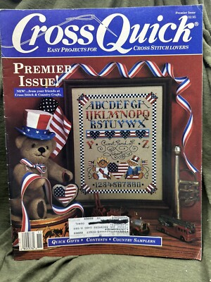 Cross Quick - Cross Stitch Lovers Magazine. Patterns First Issue 1988 VG