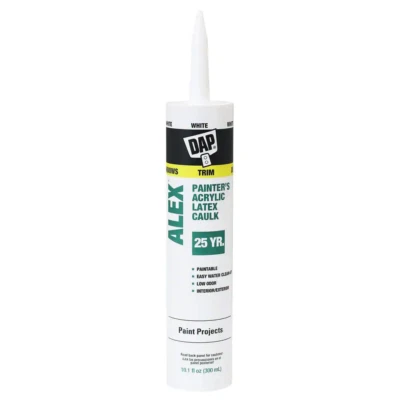 DAP White Acrylic Latex Caulk 10.1oz Paintable Waterproof Seal Trim Door Window