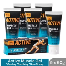 TIGER BALM Active Muscle Gel for Post-Workout Cooldown Pain Relieve Gel(5 x 60g)