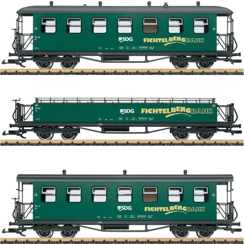 LGB 32357 +  36362 + 36370 SDG Fichtelbergbahn Wagenset G + Neu
