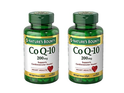 Lot (2)Nature s BtyCoQ10( 400mg, 39  Softgels) /(200mg,80 Softgels Rapid Release
