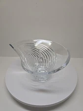 Vintage Louise Kennedy Tipperary Large Cut Crystal Bowl Aurora Abstract MCM D24