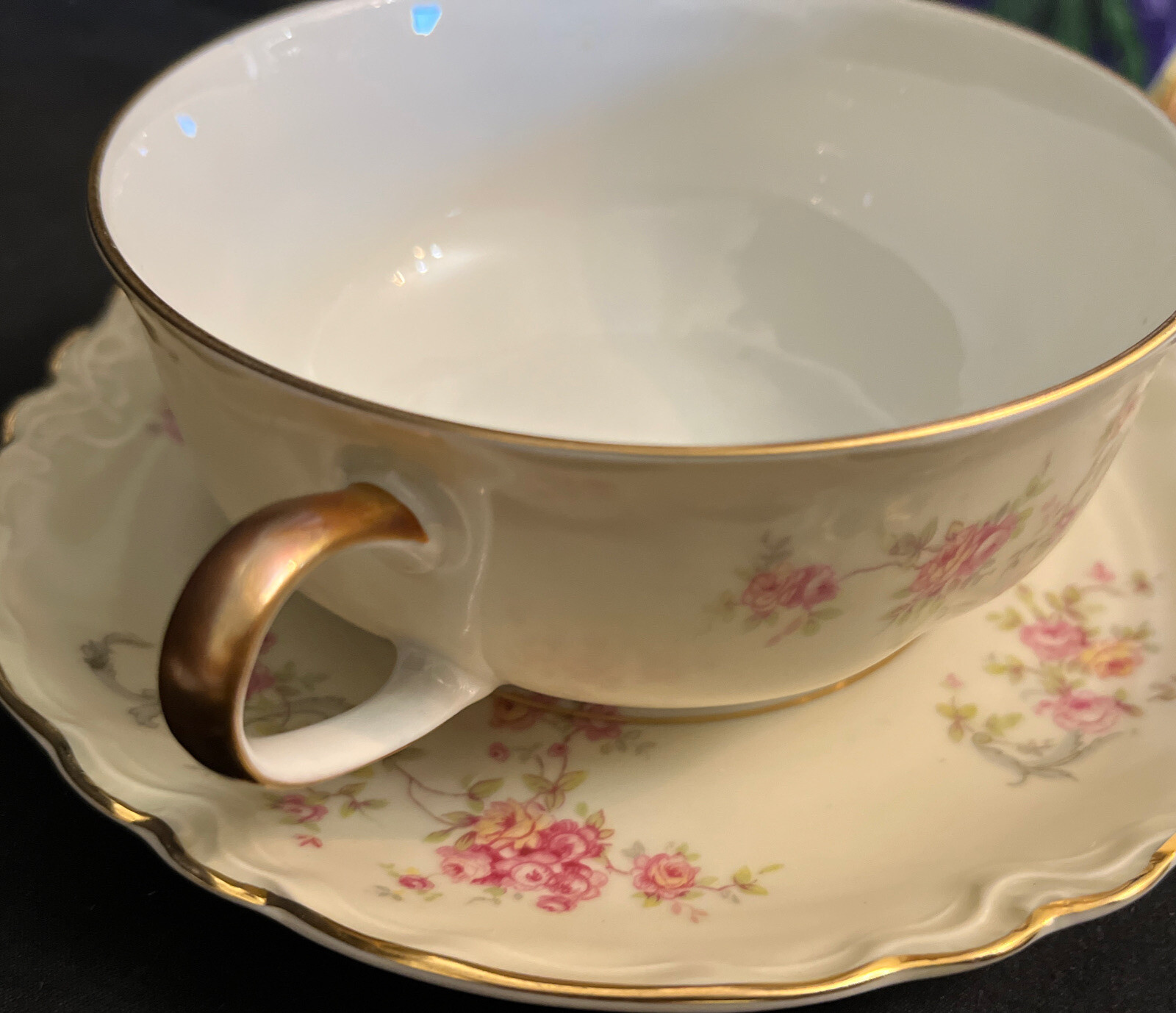 Beautiful set of 4 Hutschenreuther Cream Soup Double Handled Bowls, No ...