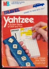 Vintage Yahtzee Travel Game w Box, Scorepad & Directions Complete MB 1986