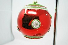 New Christmas Ball Ornament Non Breakable Red Green Textured 3"