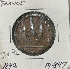 1842 France LOUIS PHILIPPE Medal Excellent Condition High Value