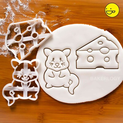 Süße Maus und Schweizer Käse Ausstechformen - süßes Kawaii Tier Weihnachten Party
