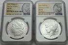 2023 Silver Peace & Morgan Dollar 2 Coin Set NGC MS70 First Day Of Issue Fdoi