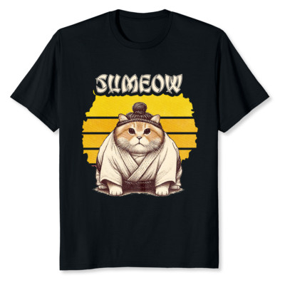 NEW LIMITED Sumeow Cat Funny Sumo Japanese Sports T-Shirt