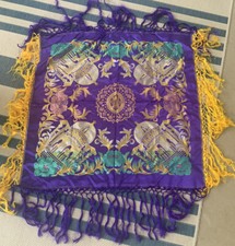 VINTAGE 1940s WWII ERA TAJ MAHAL SILK PIANO SHAWL SCARF TABLECLOTH