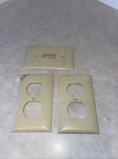 3 Vtg Sierra Electric Ivory Ribbed Double Out...