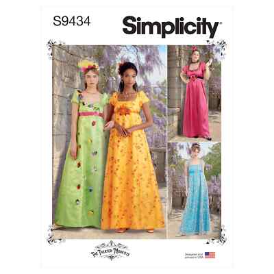Simplicity Nähmuster S9434 Kleider für Misses and Damen Regency Era Stil