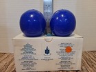Partylite Blue Starburst 3" Ball Candles - Set of 2 - Retired - New