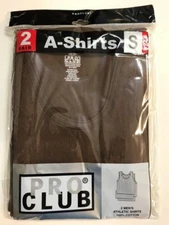 2 New PROCLUB MEN'S A-shirts Brown Tank Top Undershirts Pro Club SMALL-7XL 2PC
